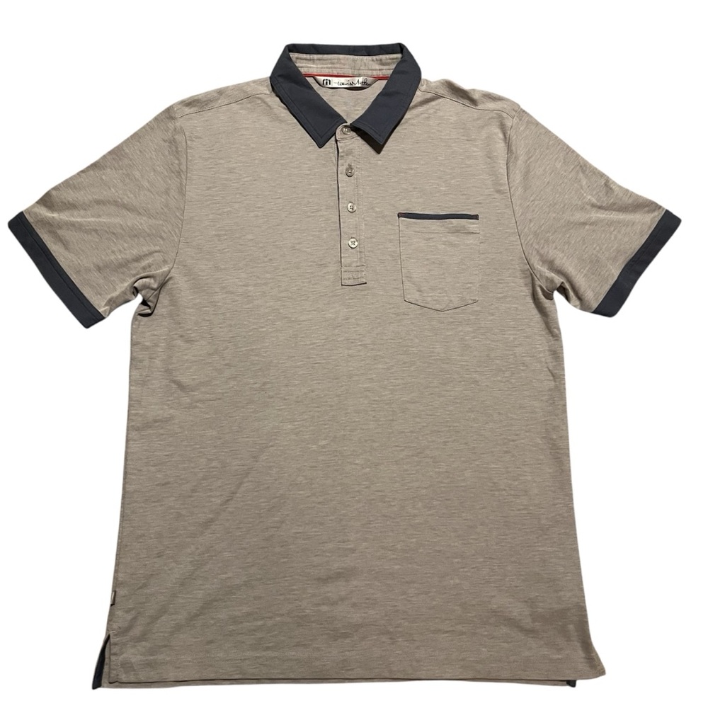 Travis Mathew Gray and Navy Polo Shirt